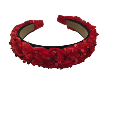 diadeem one size kerst, glitters, rood, kerstmis, kerstrood, haarband meisjes kerst, haarband dames kerst, haarband kerst