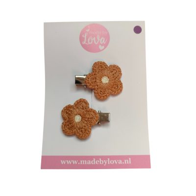 Bloem gehaakt bruin - alligator