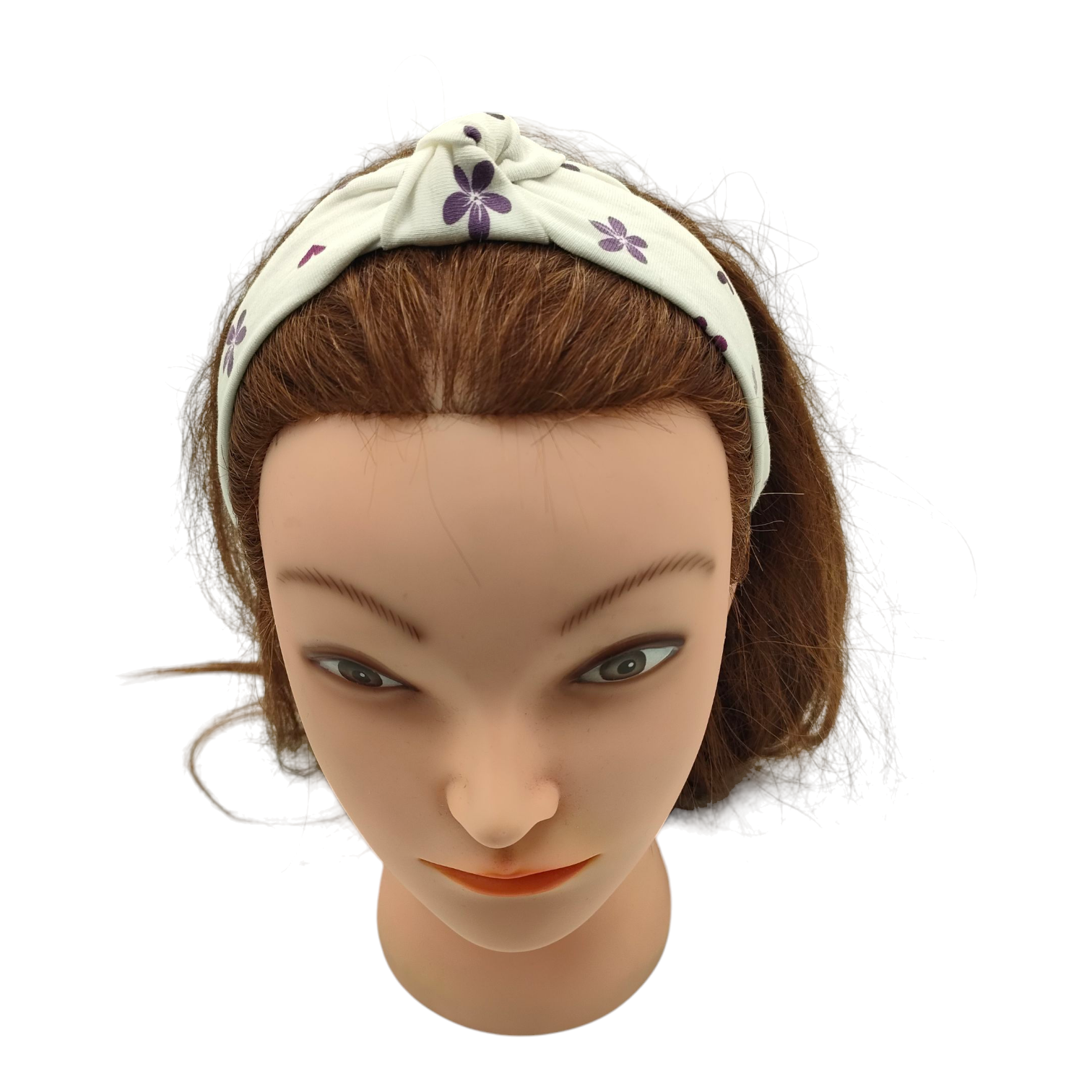 one size diadeem ecru met paarse bloemen