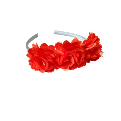 diadeem, haarband oranje bloemen