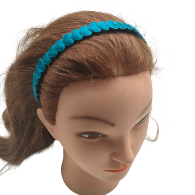 haarband meisjes petrol hartjes blauw