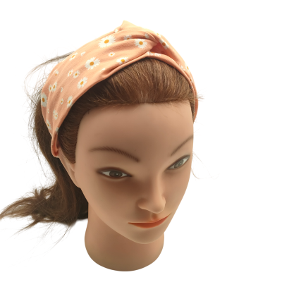 haarband oranje bloemetjes