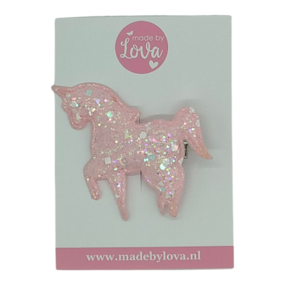 eenhoorn roze haarspeld