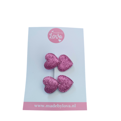 hartjes glitter paars - alligator