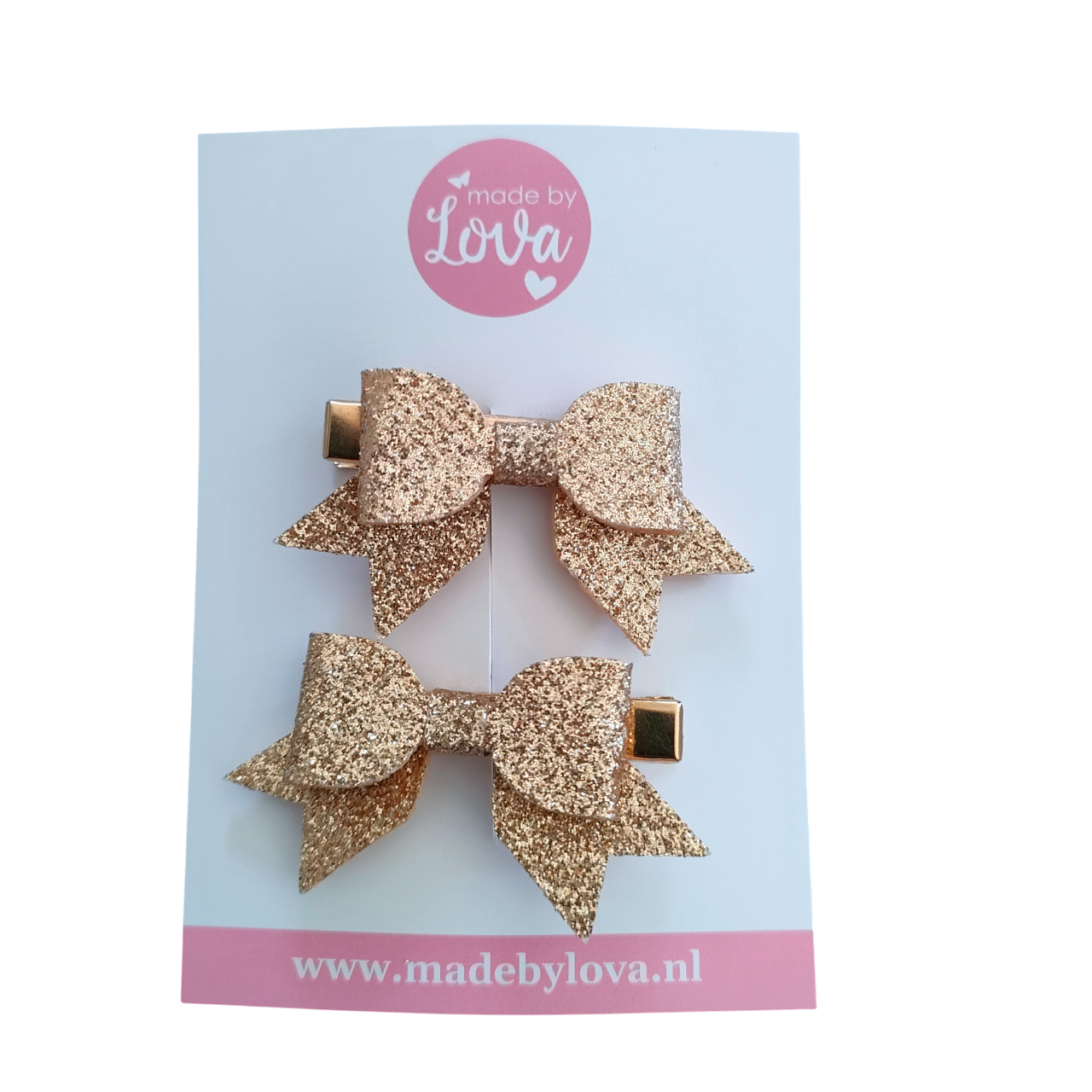 Alligator haarspeldjes glitter strik goud