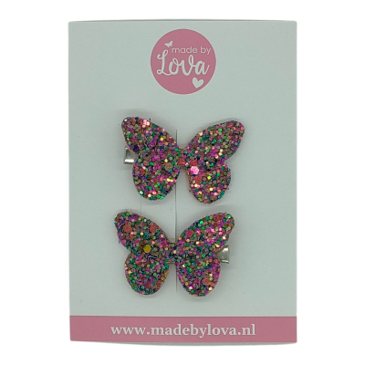 haarspeldjes vlinders glitter