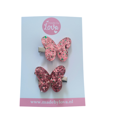 haarspeldjes oudroze vlinders