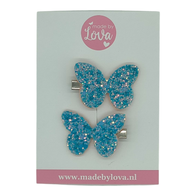 haarspeldjes blauw vlinders