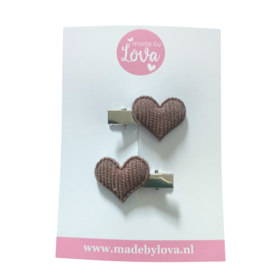 alligator speldje hartjes bruin