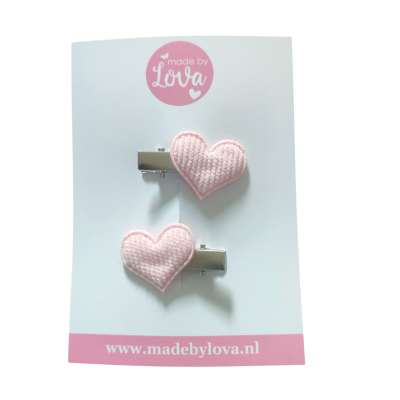 alligator haarspeldjes roze hartje