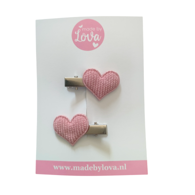 hartjes haarspeldjes oudroze