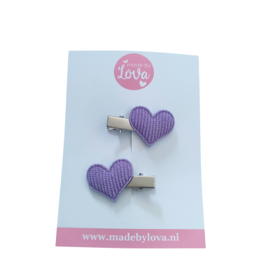 lila hartjes haarspeldjes