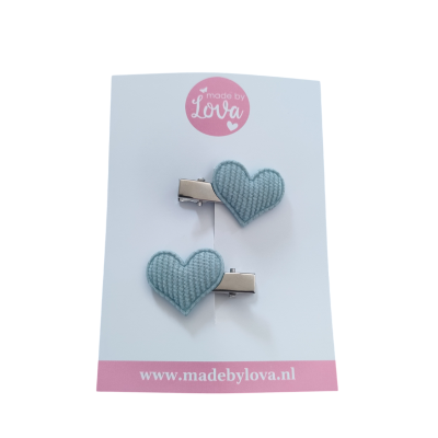 turquoise haarspeldjes hartjes