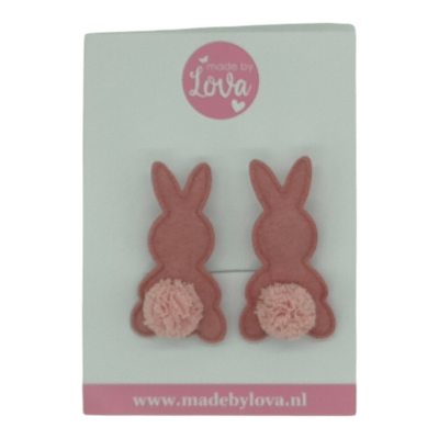 haarspeldjes konijntjes oudroze