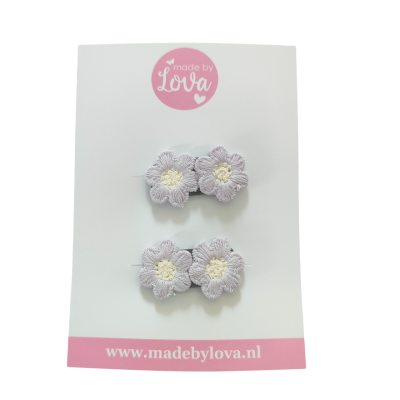 lila bloemetjes haarspeldjes antislip