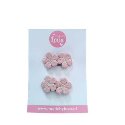 oudroze bloemetjes haarspeldjes anti slip meisjes baby weinig haar