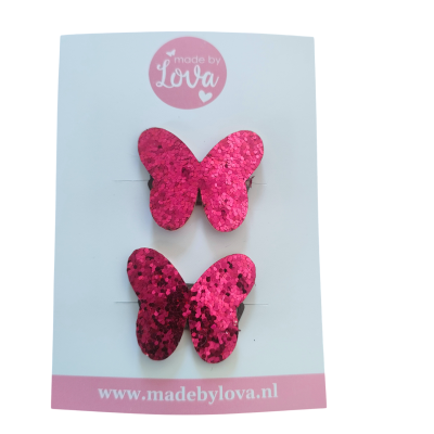 antislip haarspeldje vlinder fuchsia