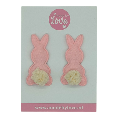 lichtroze konijntjes haarspeldjes antislip