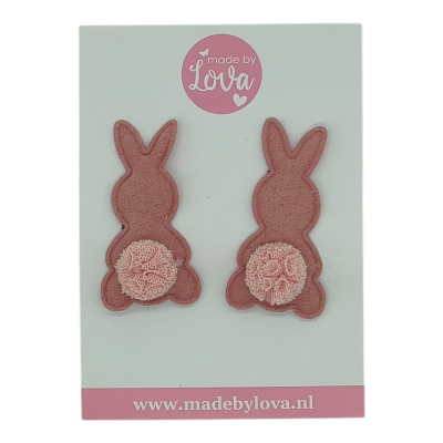 oudroze konijntjes antislip speldjes