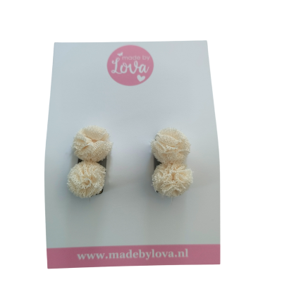haarspeldjes pompom ecru