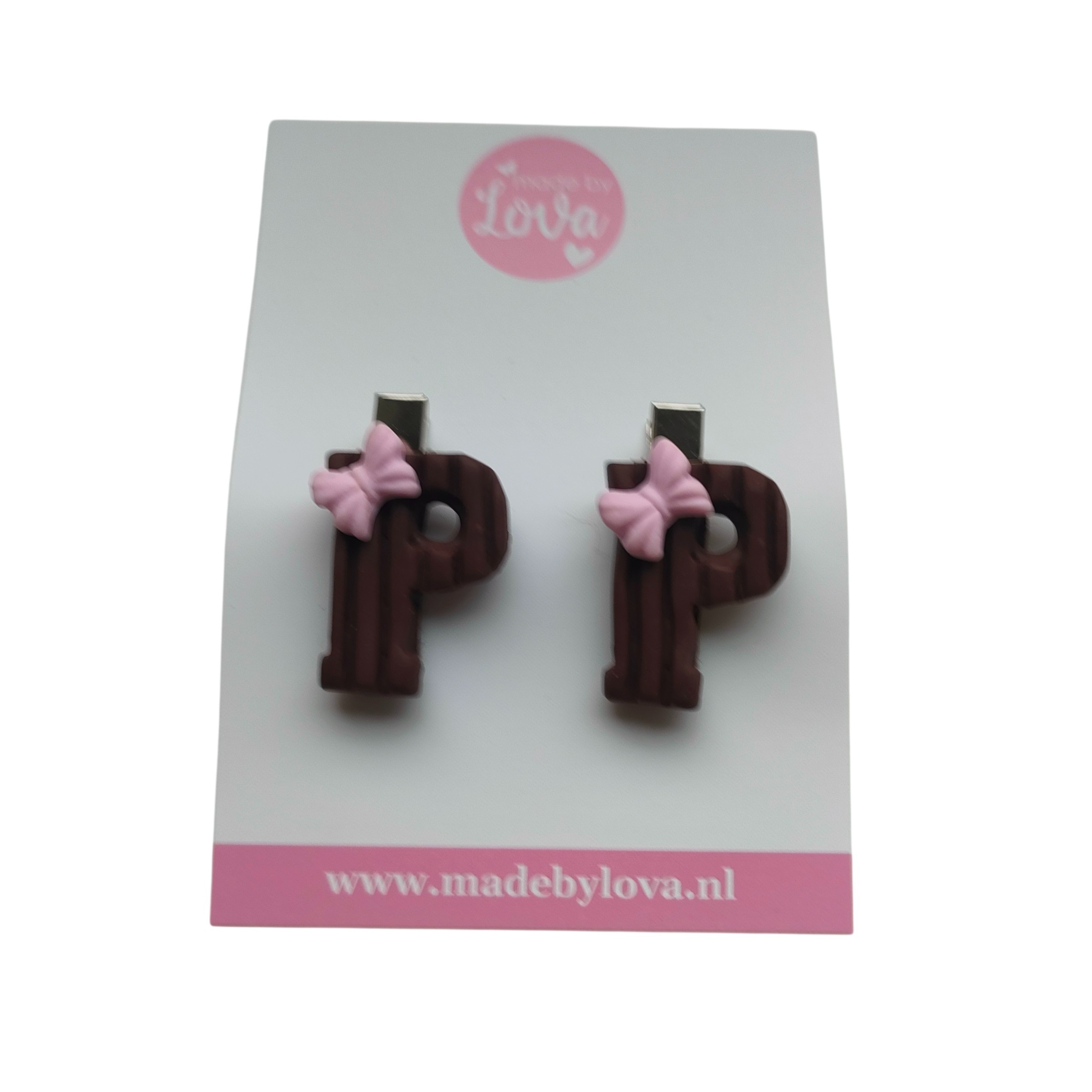 chocoladeletters haarspeldjes puur