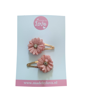 oudroze bloemetjes blingbling klikklak