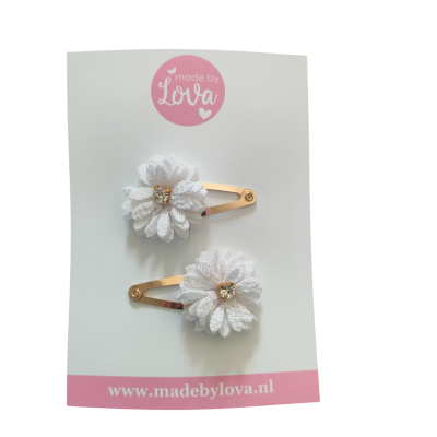 bloemetje blingbling wit