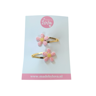 bloemetjes roze geel - klikklak