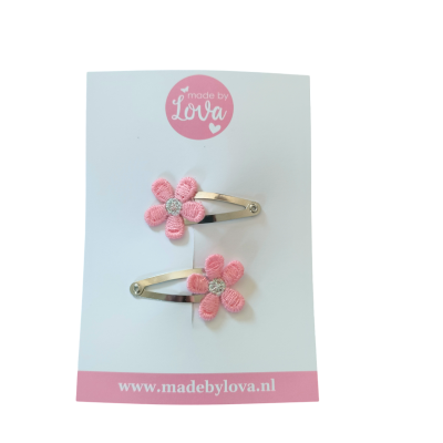 bloemetjes roze zilver - klikklak