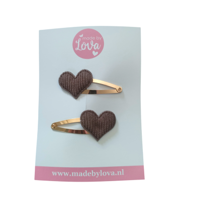 haarspeldjes hartjes rib bruin