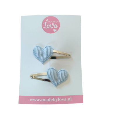 haarspeldjes hartjes lichtblauw klikklak