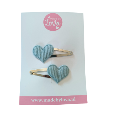 haarspeldjes hartjes turquoise