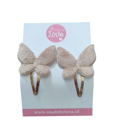 klikklak velours vlinders lichtbruin