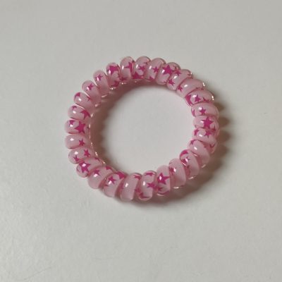 kabelelastiekje roze sterren