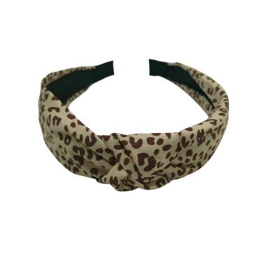 diadeem knoop panterprint ecru bruin dames meisjes