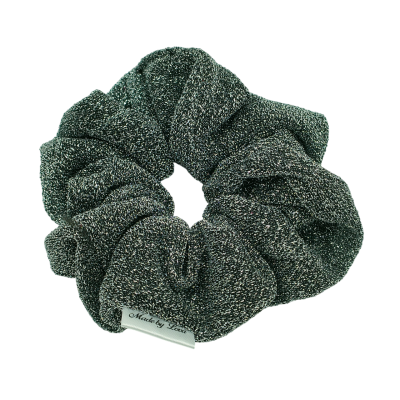 glitter scrunchie zilver feestdagen kerst