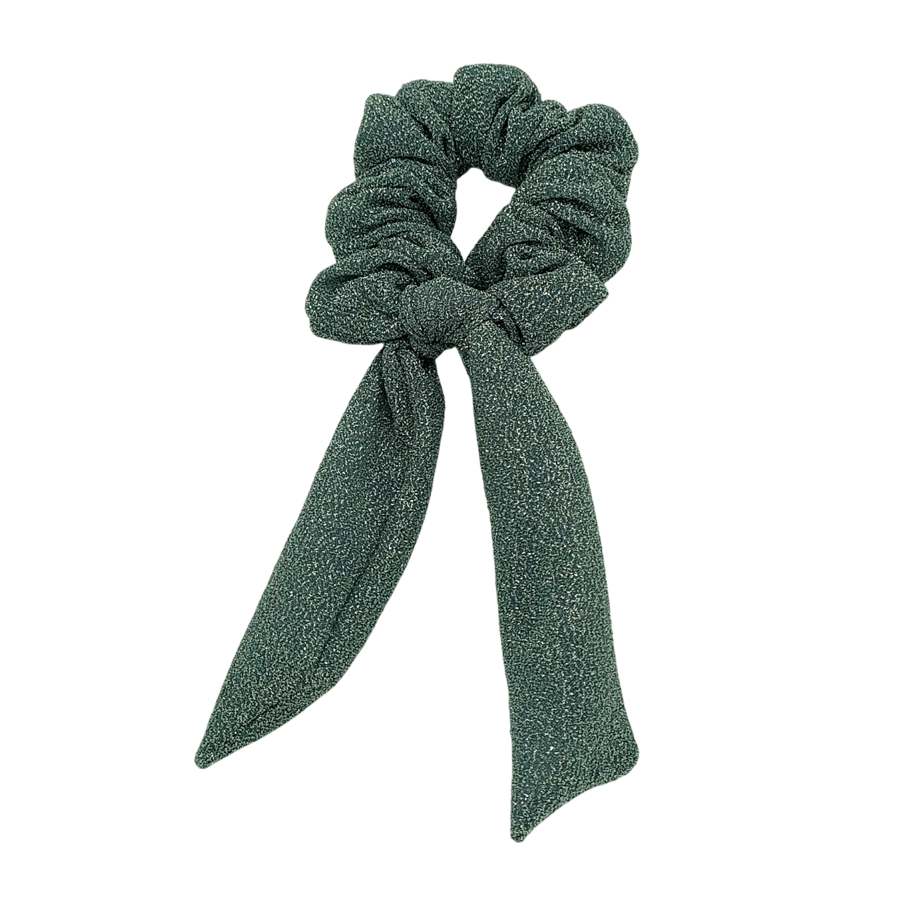 glitter scrunchie zilver strik