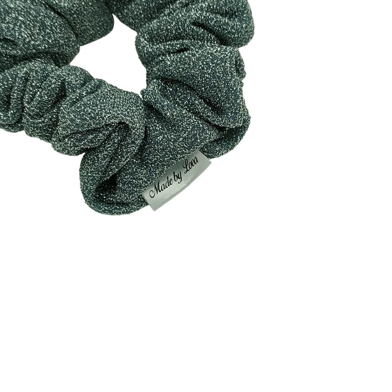 glitter scrunchie zilverblauw