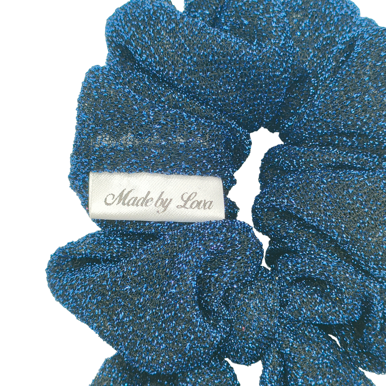 glitter scrunchie blauw feestdagen