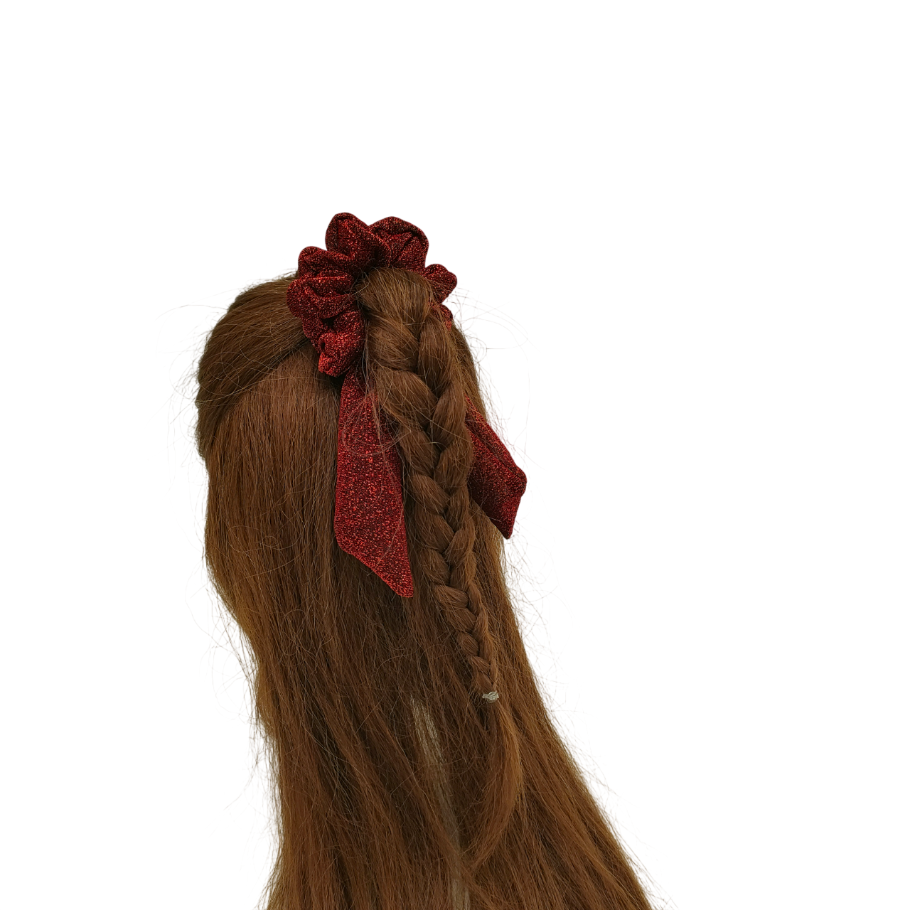 scrunchie strik rood glitter feestdagen