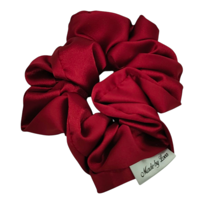scrunchie satijn rood bordeauxrood donkerrood