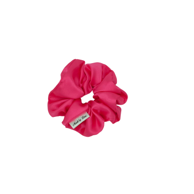 fuchsia scrunchie satijn