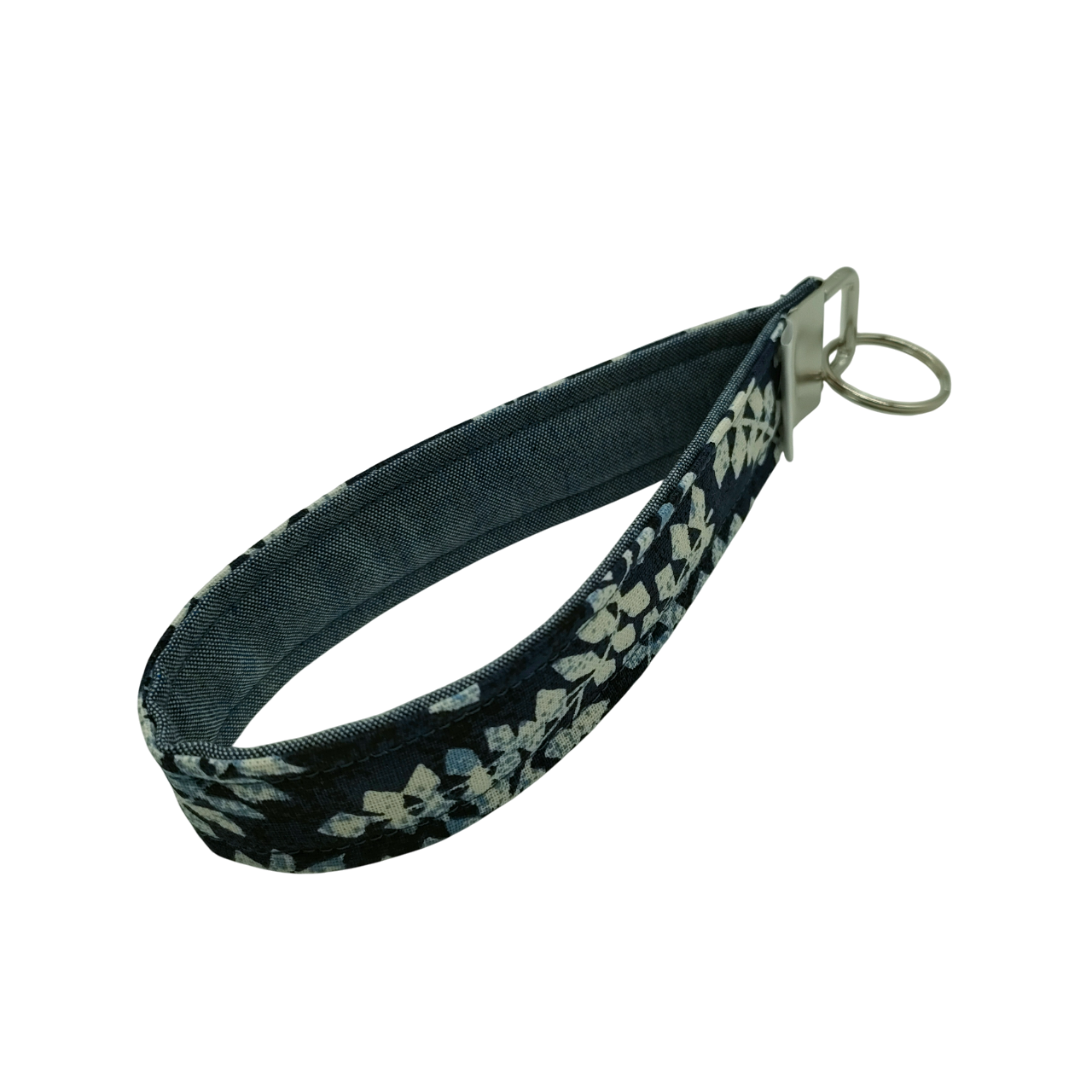 telefoonkoord sleutelhanger blauw takjes bloemen