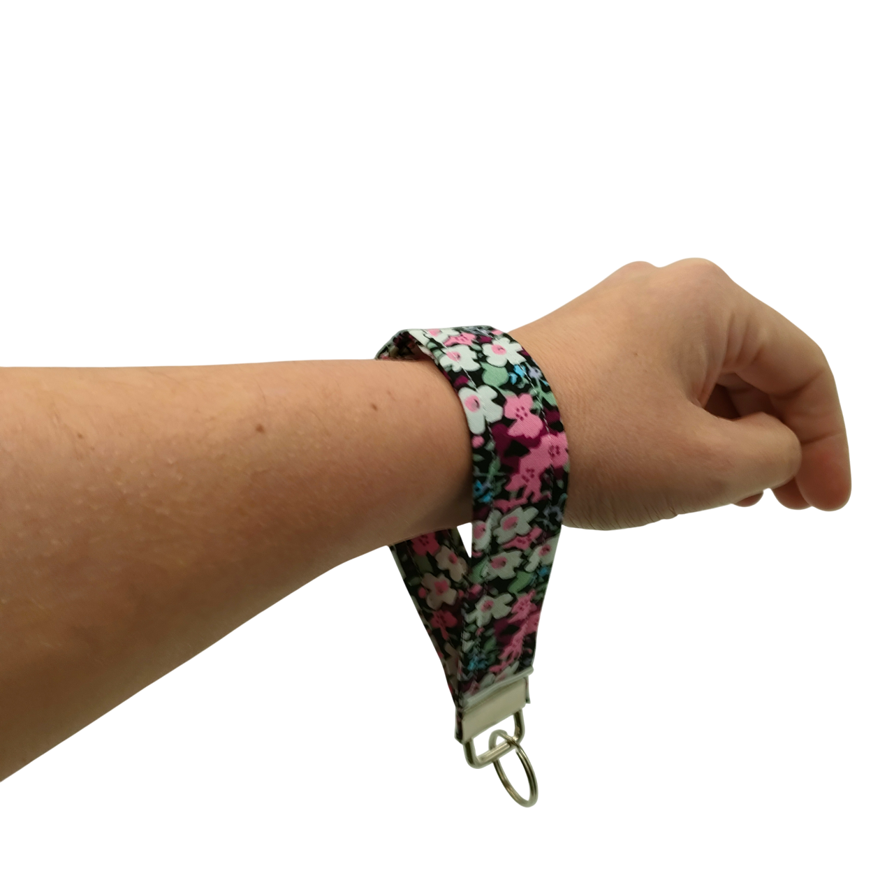 sleutelhanger telefoonkoord roze bloemen