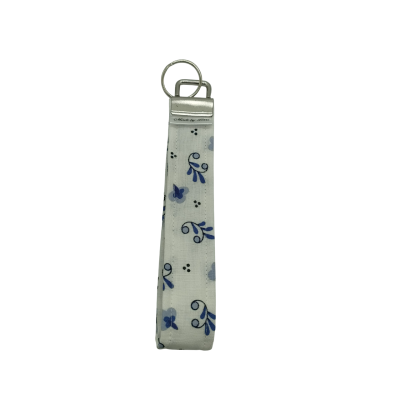 delftsblauw bloemen sleutelhanger telefoonkoord