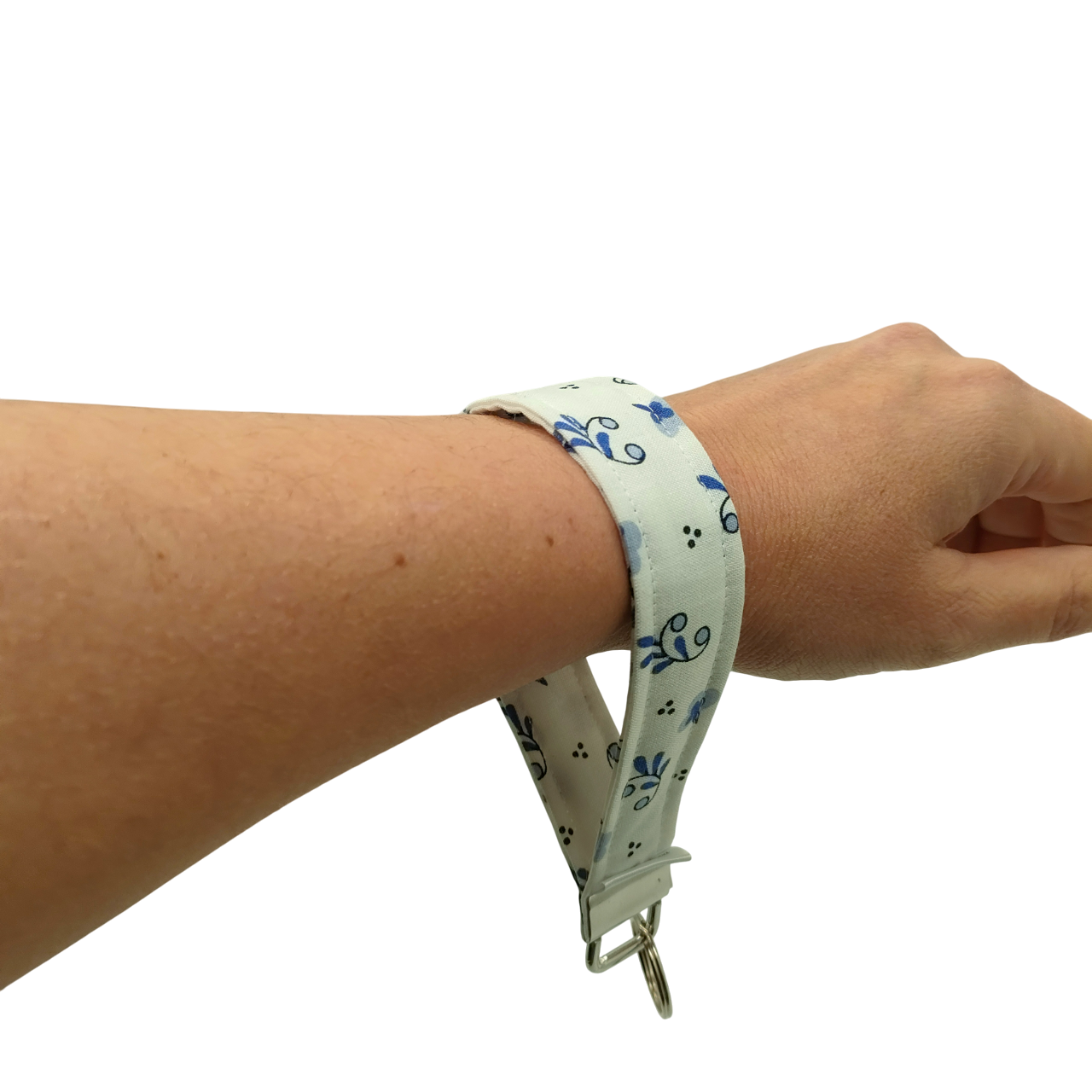 delftsblauw bloemen sleutelhanger telefoonkoord