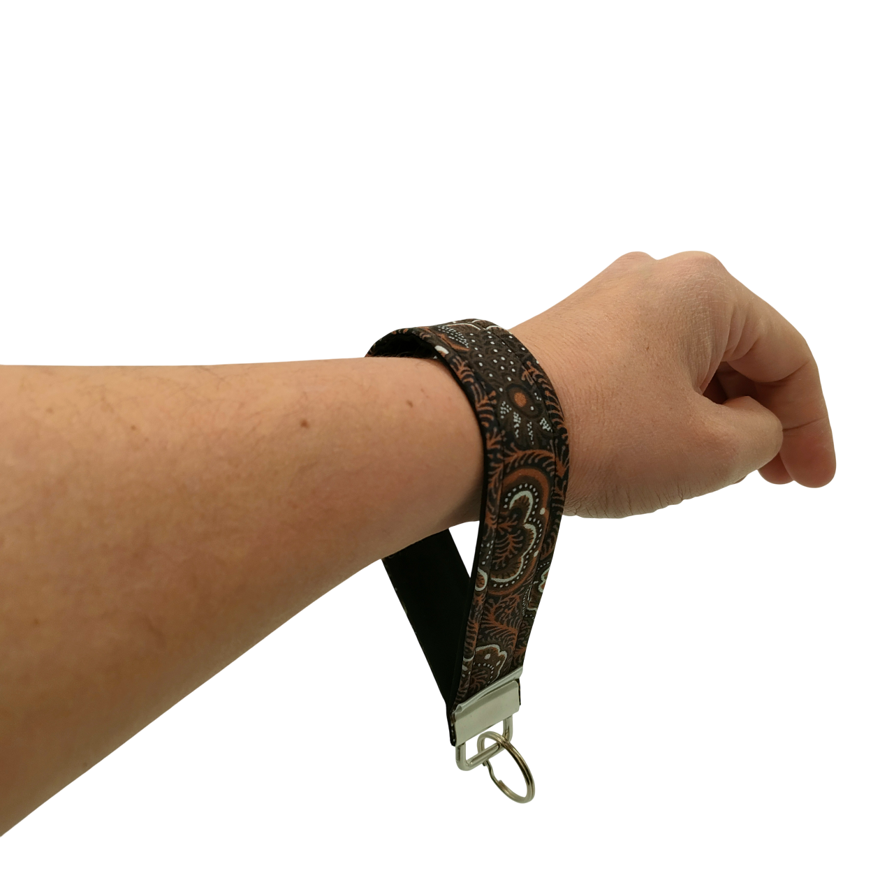 sleutelhanger, telefoonkoord bruin zwart pauwen