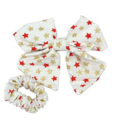 haarstrik scrunchie ecru sterren