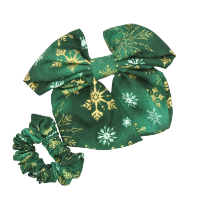 haarstrik scrunchie groen goud