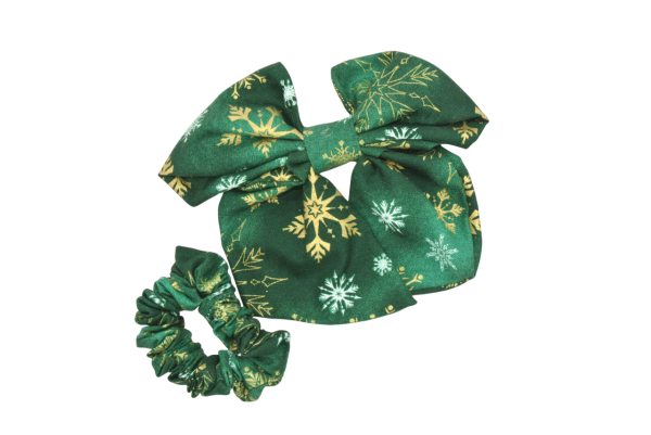 haarstrik scrunchie groen goud